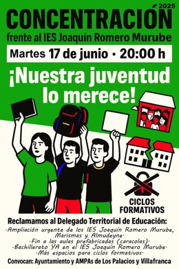 Cartel de la convocatoria de la concentración de Los Palacios