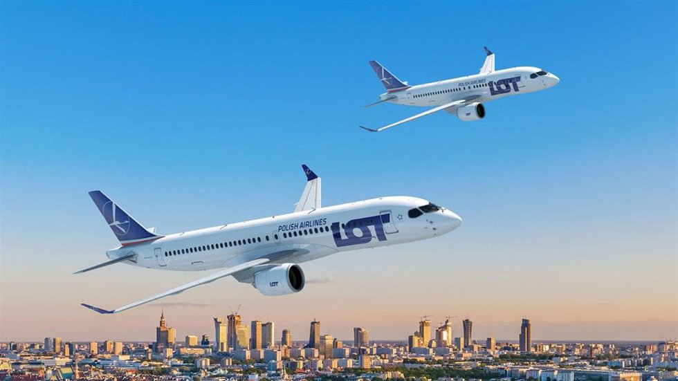 Aviones Airbus de LOT.