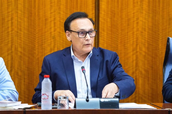 El consejero de Universidad, Investigación e Innovación, José Carlos Gómez Villamandos, durante su comparecencia en comisión parlamentaria, a fecha de 16 de junio de 2025.