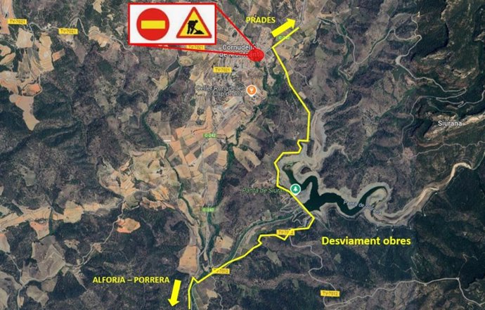 Archivo - Empiezan las obras del puente de la C-242 en Cornudella de Montsant (Tarragona)