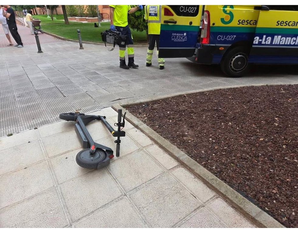 El patinete accidentado.