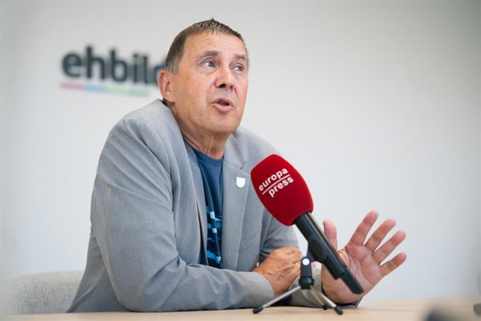 Archivo - El coordinador general de EH Bildu, Arnaldo Otegi, durante una entrevista.