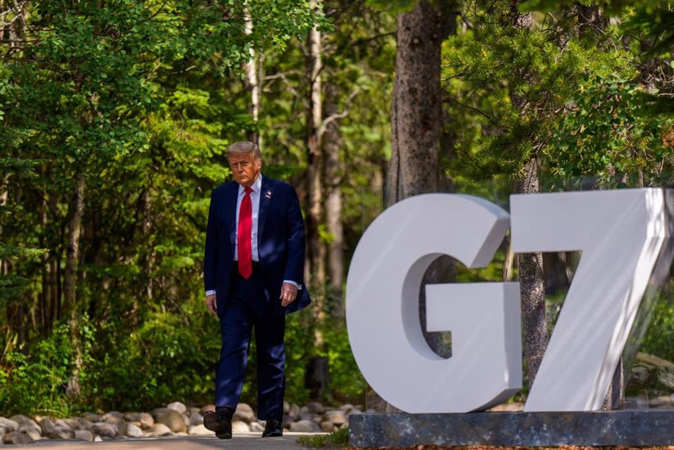 El presidente de Estados Unidos, Donald Trump, asiste a la cumbre de líderes del G7 en Canadá