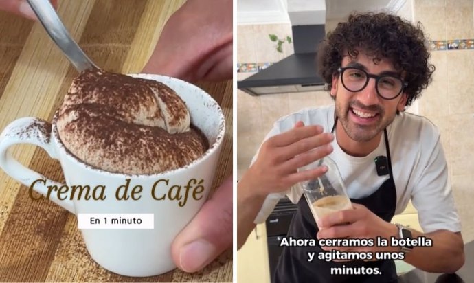 Solo necesitas una botella y 5 minutos para este postre de café cremoso