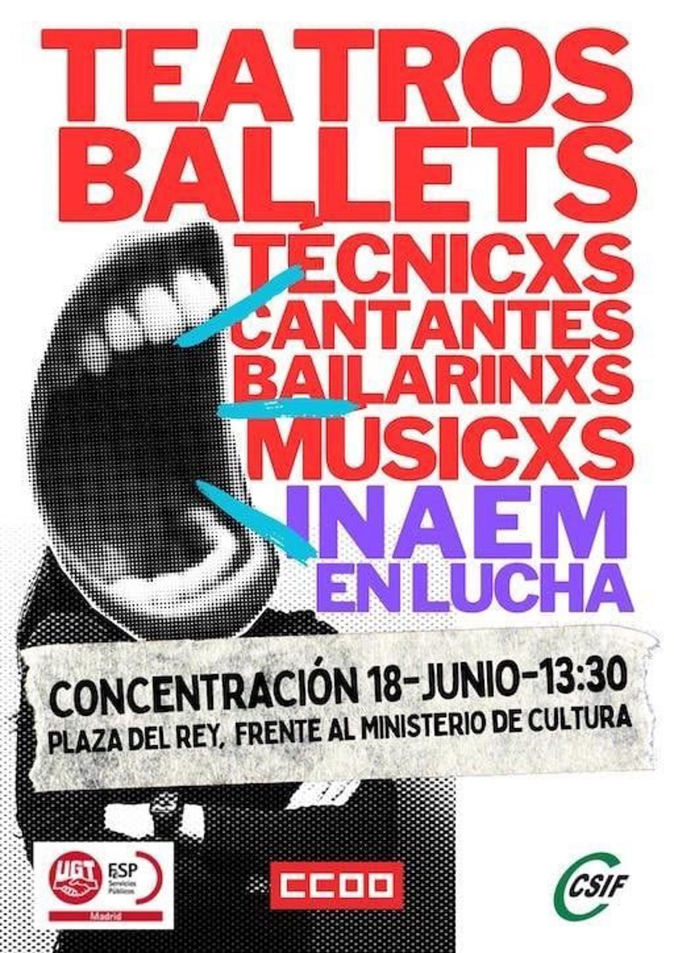 Las tres organizaciones exigen a la Dirección General y de la Subdirección General de Personal del INAEM respeto a los derechos consolidados de los trabajadores y trabajadoras de la cultura pública.