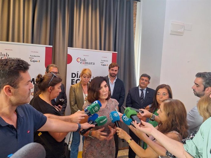 La consejera de Empleo, Empresa y Trabajo Autónomo, Rocío Blanco, este martes en Huelva.