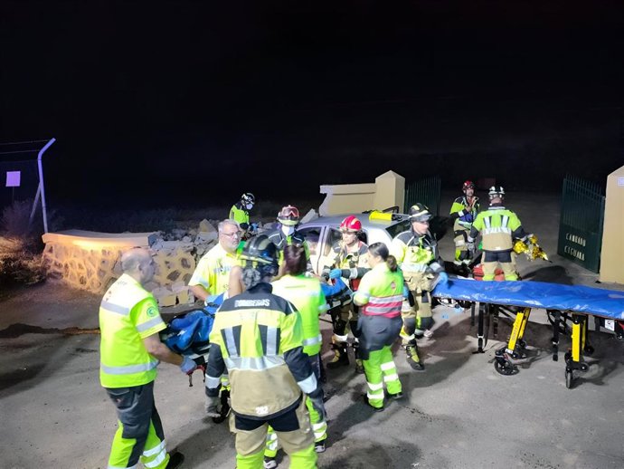 Coche siniestrado en Arona en el murió de forma premeditada una mujer, hija del conductor