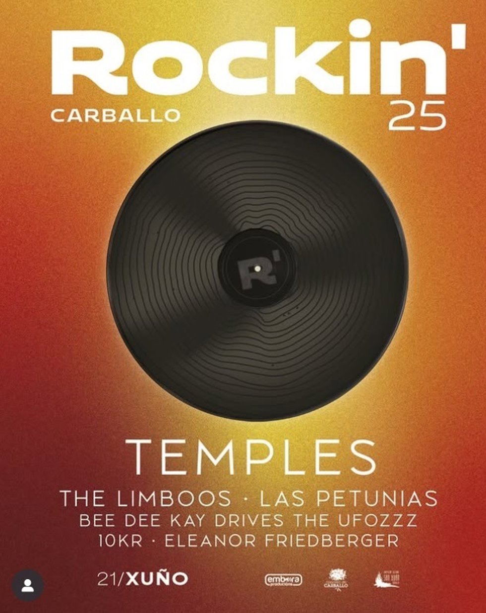Imagen del cartel del festival Rockin Carballo