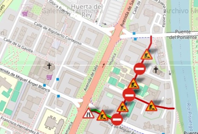 Información sobre los cortes de tráfico en Huerta del Rey, Valladolid, a partir del lunes 24 de junio.