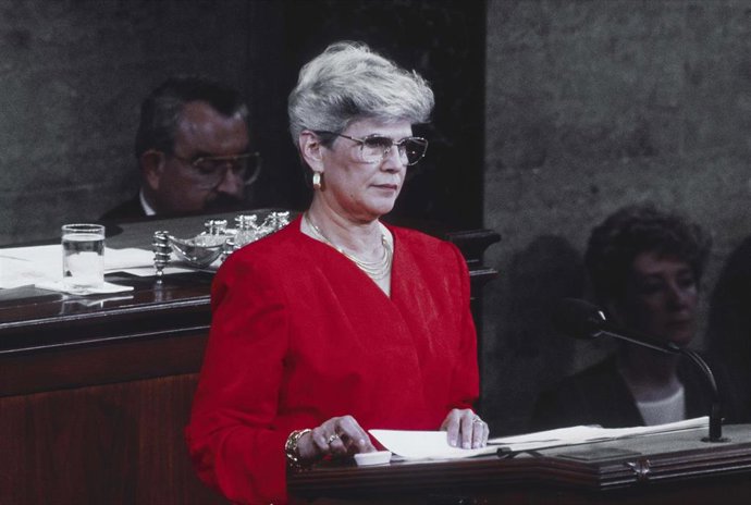 Archivo - La expresidenta de Nicaragua, Violeta Barrios de Chamorro, en una imagen de archivo