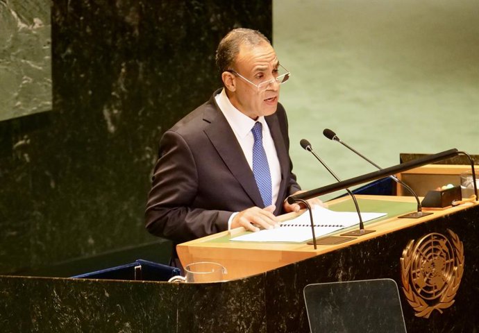 Archivo - 28 de setembro de 2024, Nova York, Nova York: (NOVO) O Ministro das Relações Exteriores do Egito, Badr Ahmed Mohamed Abdelatty, discursa na UNGA 79 em Nova York. 28 de setembro de 2024, Nova York, EUA: O Ministro das Relações Exteriores do Egito