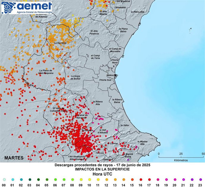 Rayos en la Comunitat Valenciana
