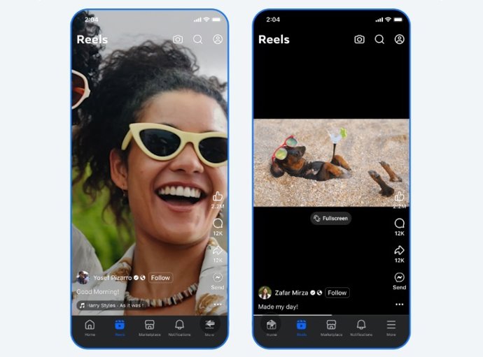 Pestaña de 'Reels' en Facebook