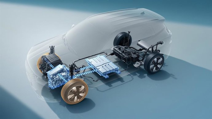 Imagen virtual del motor eléctrico del SUV Ebro s400.