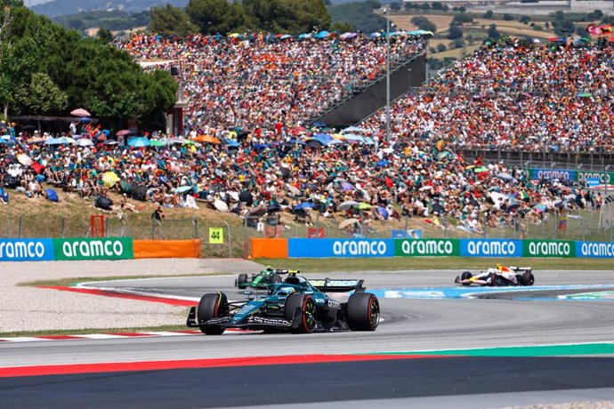 El piloto de Aston Martin Fernando Alonso durante el Gran Premio de España 2025