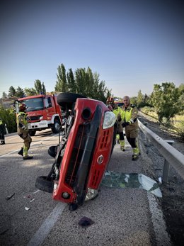 Uno de los vehículos implicados.