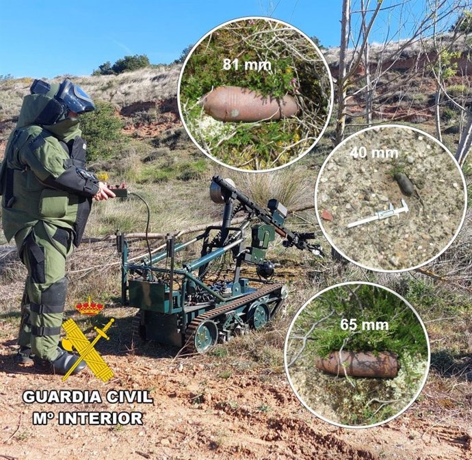 Desactivación de artefactos de guerra hallados en Burgos.