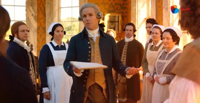 Fotograma del vídeo con IA sobre la Real Expedición Filantrópica de la Vacuna, impulsado por el Instituto Balmis de Vacunas de Almería.