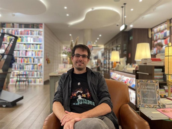 El escritor Albert Pijuan, en la presentación del libro 'La Gran Substitució' en octubre de 2024