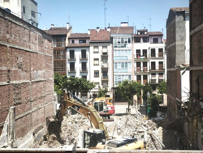 El Ayuntamiento de Logroño da por terminado el desmontaje de los antiguos juzgados para la ampliación del Teatro Bretón
