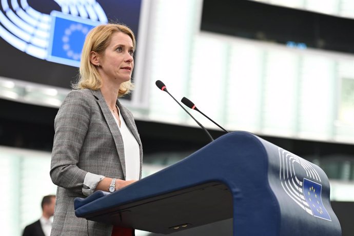 La Alta Representante de la UE, Kaja Kallas, durante un debate en el Parlamento Europeo