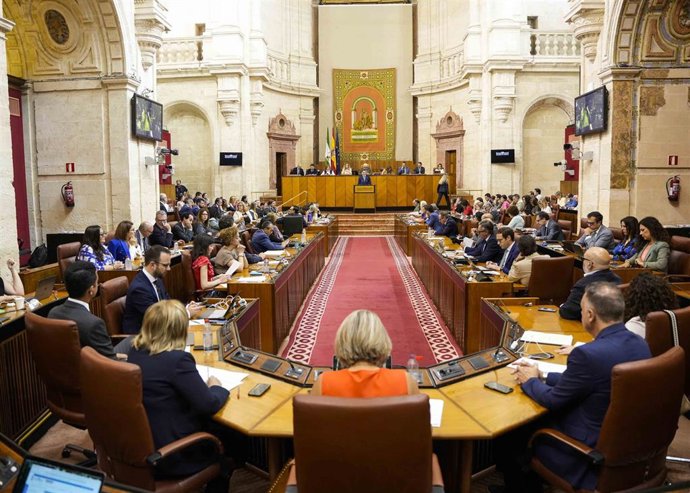 Vista general del Pleno del Parlamento andaluz. (Foto de archivo).