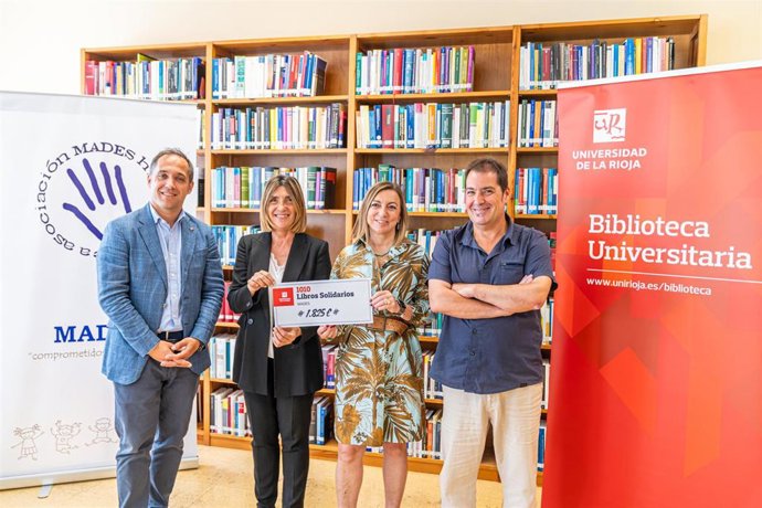 La Universidad de La Rioja entrega un cheque solidario de 1.825 euros a la delegación riojana de MADES