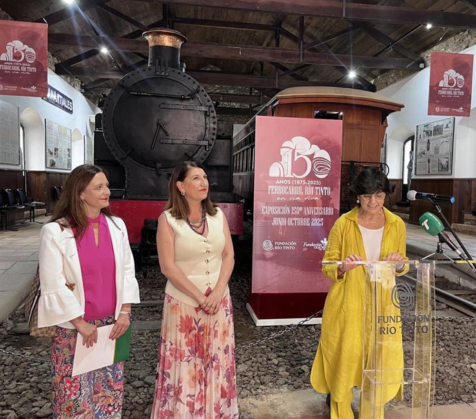 Inauguración de la exposición conmemorativa de los 150 años del Ferrocarril Minero de Riotinto (Huelva).