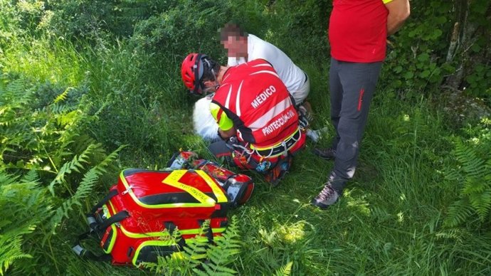 Evacuada en helicóptero una mujer herida tras caerse de un caballo en Abiada