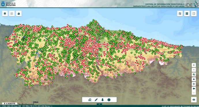 El Principado estrena un visor cartográfico con 4.736 registros del Inventario del Patrimonio Cultural de Asturias (IPCA)