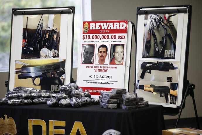 Archivo - March 11, 2020, San Diego, CA, USA: DEA agents fanned out across the United States Wednesday, March 11, 2020, culminating a six-month investigation with the primary goal of dismantling the upper echelon of Cartel Jalisco New Generation (CJNG) an