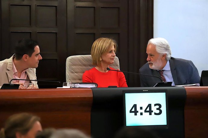 La alcaldesa de Jerez, María José García-Pelayo, en el Pleno del mes de mayo.