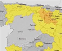 La Aemet alerta: Aviso naranja por tormentas en el norte de Burgos y amarillo en Soria, León y Palencia