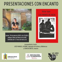 El profesor Víctor Juan presenta este jueves en la DPZ su nueva novela, 'Las manos de Julia'.