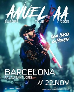 Cartel de Anuel AA en el Palau Sant Jordi de Barcelona