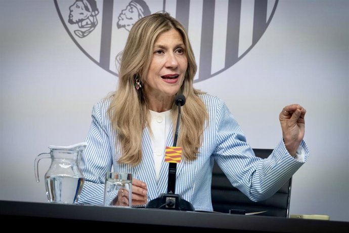 La vicepresidenta del Gobierno de Aragón, Mar Vaquero, en rueda de prensa este miércoles.