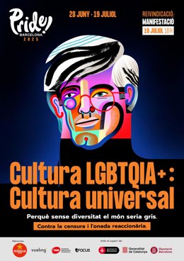 Cartel del Pride Barcelona con la imagen de Andy Warhol.