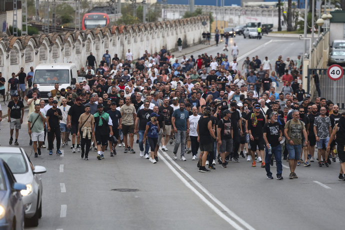 Imágenes de la huelga del metal, a 19 de junio de 2025 en Cádiz (Andalucía, España).
