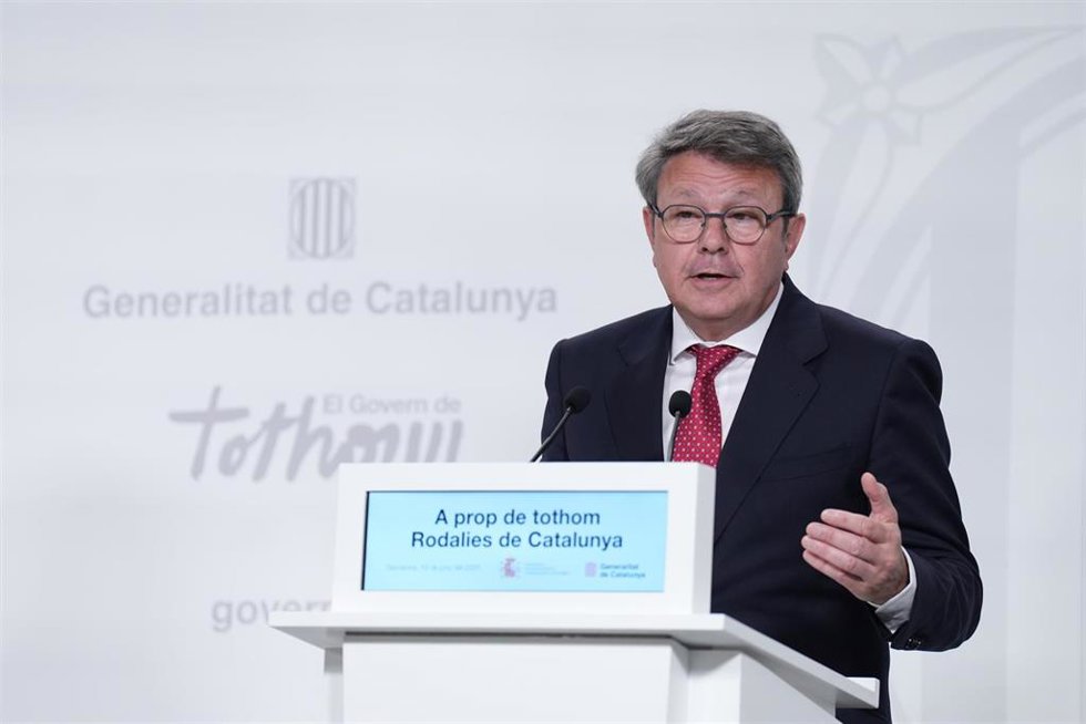 El secretario de Estado de Transporte, José Antonio Santano, durante una rueda de prensa, en el Palau de la Generalitat, a 19 de junio de 2025, en Barcelona, Cataluña (España). Durante la rueda de prensa, han detallado el acuerdo alcanzado para la creac