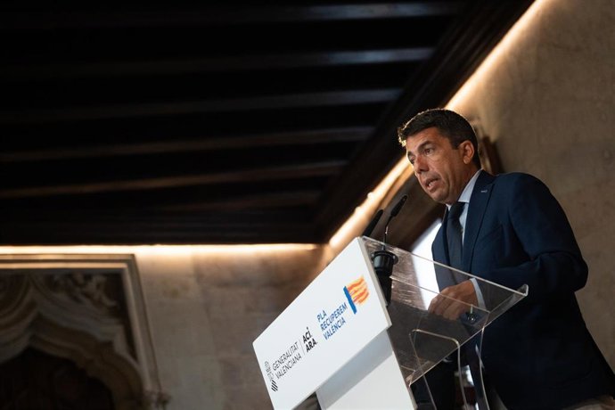 El 'president' Carlos Mazón en la presentación del plan antiocupación de viviendas