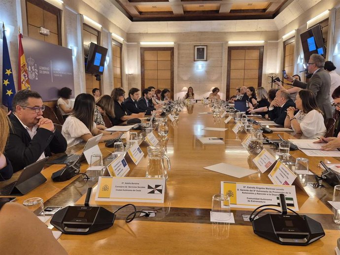 La consejera de Bienestar Social y Familia del Gobierno de Aragón, Carmen Susín, en el Consejo Territorial de Servicios Sociales.