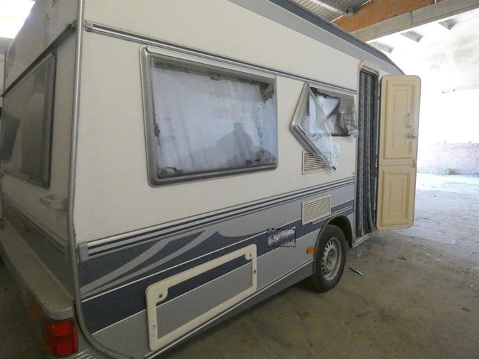 Una de las caravanas robadas.