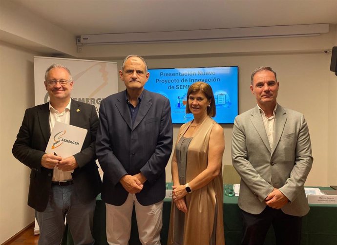 Dr. Rafael Micó, Vicepresidente de SEMERGEN; Dr. José Polo, Presidente de SEMERGEN; Dra. Lourdes Martínez-Berganza, Vicepresidenta de SEMERGEN; y Marcos Guerra, Socio Director de Petri.
