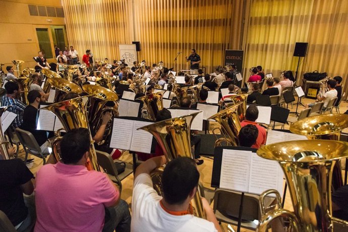 Archivo - Intérpretes de tuba y bombardino