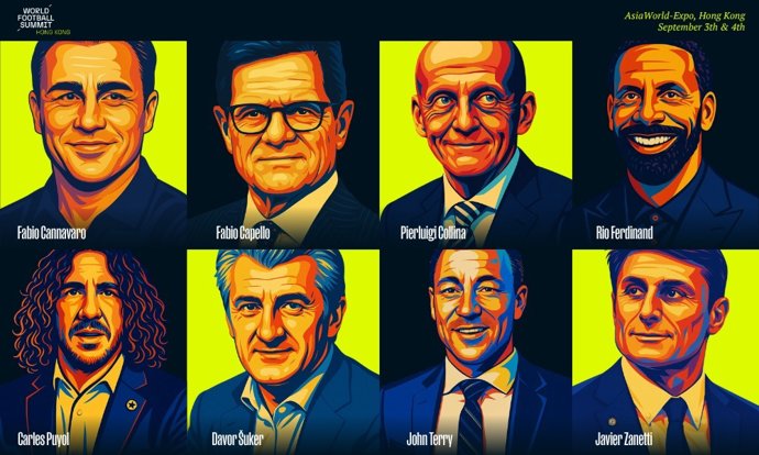 Los exfutbolistas Cannavaro y Puyol, el exárbitro Pierluigi Collina y el entrenador Fabio Capello participarán en World Football Summit en septiembre en Hong Kong.