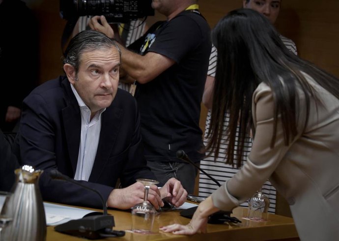 El diputado del PP en Les Corts Fernando Pastor, en la comisión de la dana