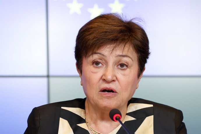 Archivo - FILED - 16 June 2023, Luxembourg: Managing Director of the International Monetary Fund (IMF) Kristalina Georgieva speaks during a press conference at the European Convention Center in Luxembourg. Photo: -/European Council/dpa - ATTENTION: editor
