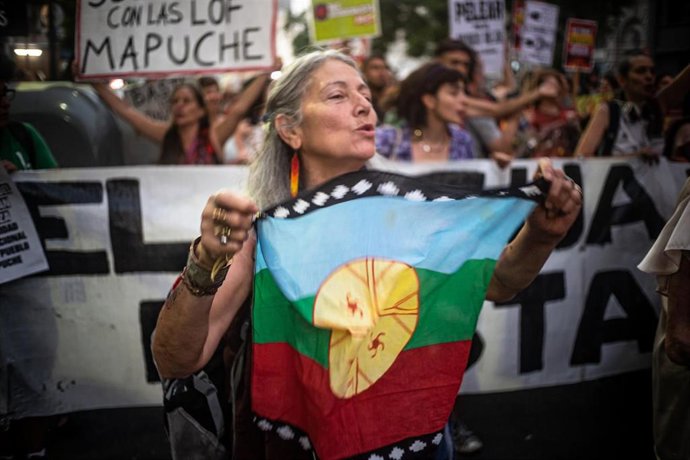 Archivo - Movilización mapuche en Buenos Aires, Argentina, en una imagen de archivo.