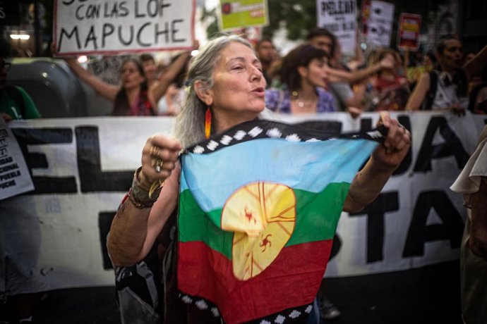 Archivo - Arquivo - 14 de fevereiro de 2025, Buenos Aires, Buenos Aires, Argentina: No contexto dos dramáticos incêndios que estão ocorrendo na Patagônia e em Corrientes, as organizações socioambientais exigiram que o governo de Javier Milei apagasse o fo