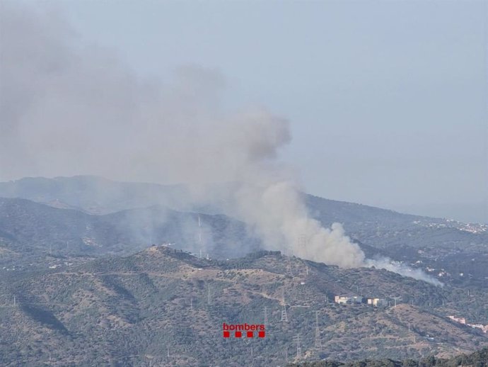 Controlat de matinada l'incendi en una zona boscosa de Santa Coloma de Gramenet (Barcelona) 